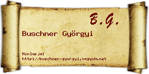 Buschner Györgyi névjegykártya
